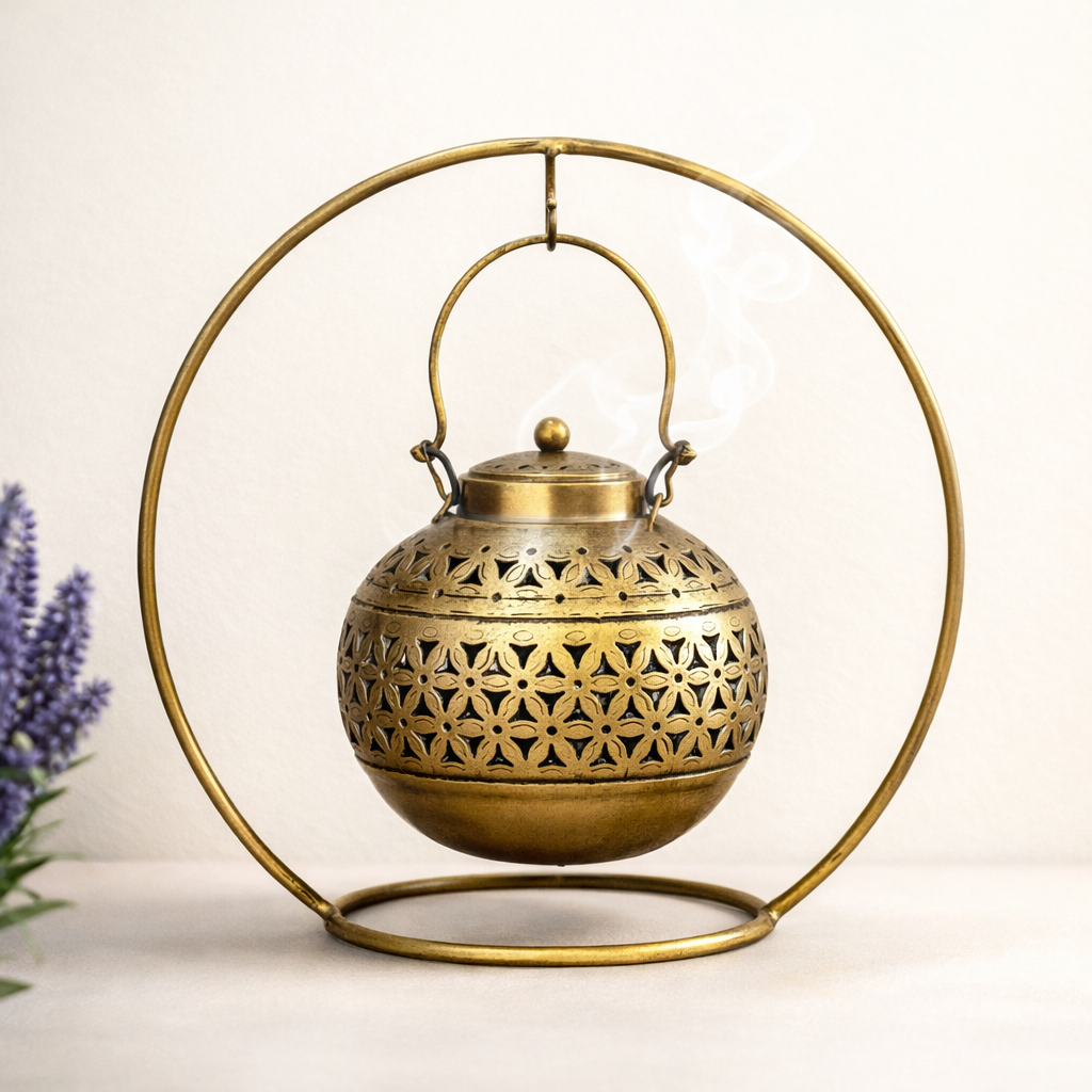 Brass Lantern with Ring Stand